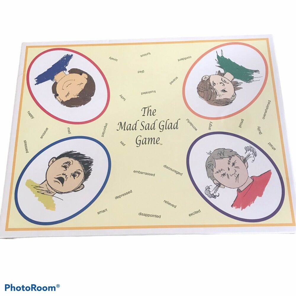 New Mad Sad Glad Board Game Teaches Kids About Feelings Practitioners NIB Sealed